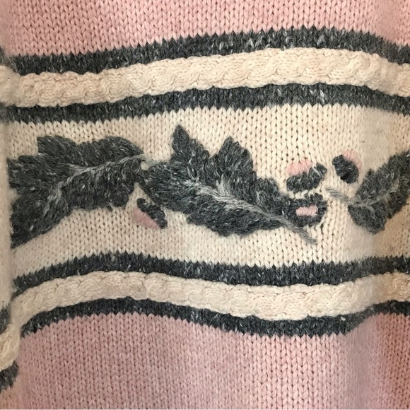 ESPRIT SPORT | Vintage 80’s Sporty Pink & Grey Wool Blend Knit Sweater Size L - Picture 5 of 13